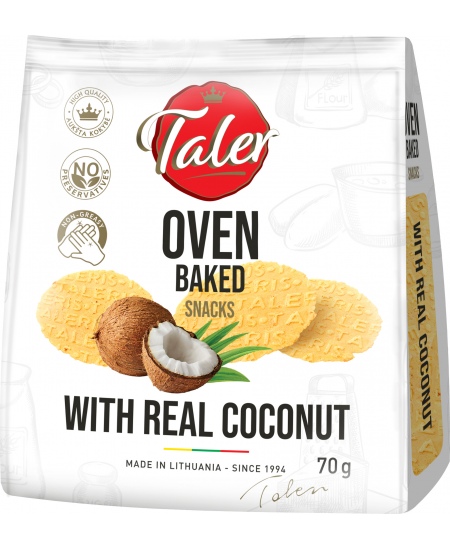 Traškučiai TALER, With real coconut, 70 g