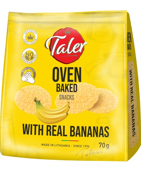 Traškučiai TALER, With real bananas, 70 g