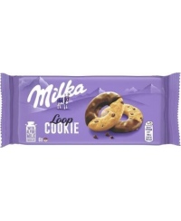 Sausainiai MILKA COOKIE LOOP su šokoladiniais gabalėliais ir šokoladiniu glaistu 132 g.