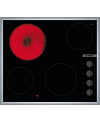 Bosch | PKE645CA2E | Hob | Vitroceramic | Number of burners/cooking zones 4 | Rotary knobs | Black