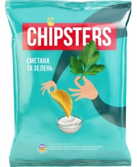 Bulvių traškučiai CHIPSTER'S, grietinės skonio, su žolelėmis, 60 g