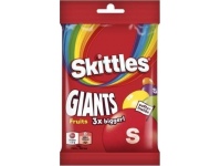 Kramtomieji saldainiai SKITTLES Giants, vaisių skonio, traškiame cukraus glajuje, 116g