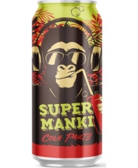Gazuotas,gaivusis gėrimas SUPER MANKI Cola Party 0,33l, skardinė