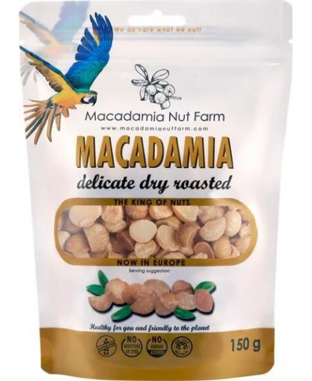 Makadamijų riešutai MACADAMIA NUT FARM, branduoliai, skrudinti, 150 g