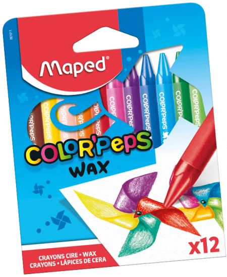 Vaškinės kreidelės MAPED Color Peps, 12 vnt.