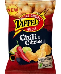 Bulvių traškučiai TAFFEL, aitriųjų paprikų ir citrinų skonio, 130g