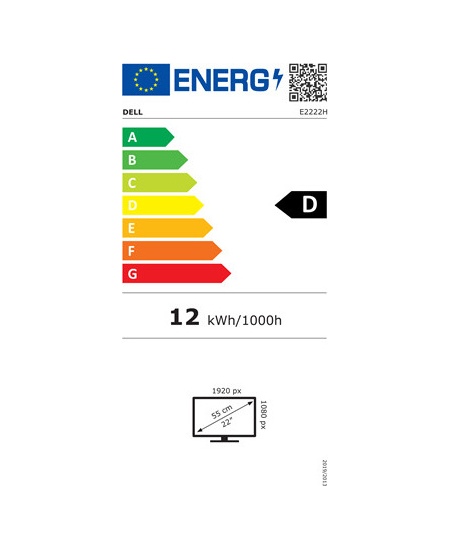 Dell | LCD Monitor | E2222H | 21.5 " | VA | FHD | 16:9 | 60 Hz | 5 ms | 1920 x 1080 | 250 cd/m² | Black | Warranty 36 mont