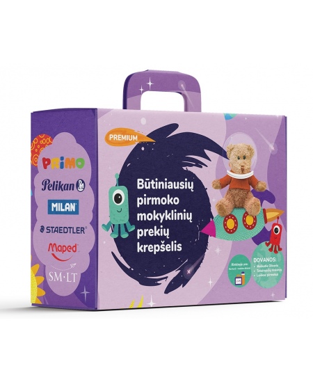 Premium mokyklinių prekių krepšelis pirmokui