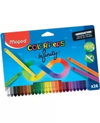 Inovatyvūs nedrožiami spalvoti pieštukai MAPED Infinity, 24 spalvos