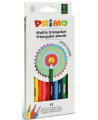 Spalvoti pieštukai PRIMO, trikampiai, 12 spalvų