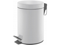 Plieninė šiukšliadėžė EKO su pedalu, 20 l, baltos spalvos