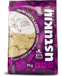 Mini lęšių trapučiai USTUKIŲ MALŪNAS, grietinės ir svogūnų skonio, 70 g
