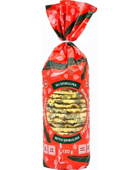 Kukurūzų trapučiai USTUKIŲ MALŪNAS, su spirulina, 130 g