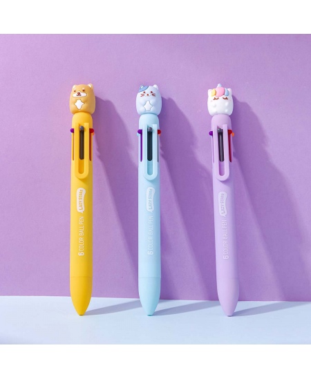 6 spalvų tušinukas SQUISHY 1, įvairių dizainų