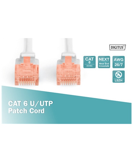 Digitus Patch Cord CAT 6 U-UTP, Cu, LSZH AWG 26/7, 1 m