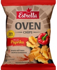 Bulvių traškučiai ESTRELLA OVEN CHIPS švelnaus paprikų skonio 125g