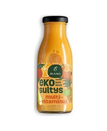 Ekologiškos sultys ne iš koncentrato MANA, įvairių vaisių (multivitaminai), 250 ml LT-EKO-001