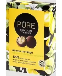 Tamsaus šokolado triufeliai PURE su citrininiu meringue kremo įdaru 148g