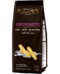 Mini duonos lazdelės LAURIERI GRISSINETTI su jūros druska, 150 g