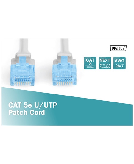 Digitus Patch Cord CAT 5e U-UTP, PVC AWG 26/7, 3 m