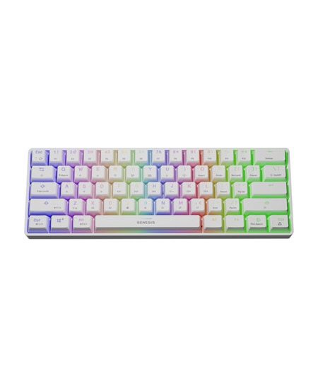 Genesis THOR 660 RGB Gaming keyboard, RGB LED light, US, White, Wireless/Wired, Wireless connection, Gateron Red Switch