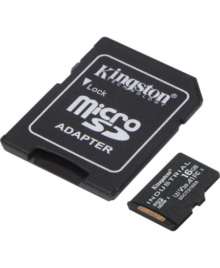 Kingston | UHS-I | 16 GB | microSDHC/SDXC Industrial Card | Flash memory class Class 10, UHS-I, U3, V30, A1 | SD Adapter