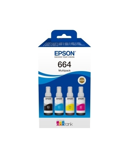 Epson 664 EcoTank (C13T66464A) kasetė rašaliniams spausdintuvams, CMYK, Komplektas 4 spalvų
