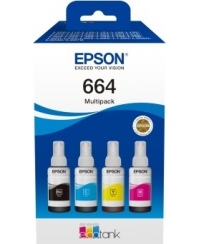 Epson 664 EcoTank (C13T66464A) kasetė rašaliniams spausdintuvams, CMYK, Komplektas 4 spalvų