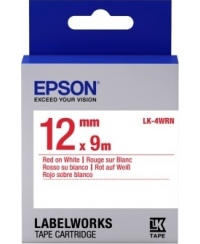 Epson LK-4WRN (C53S654011) Label Cartridge Standard, Red on White 12mm (9m)