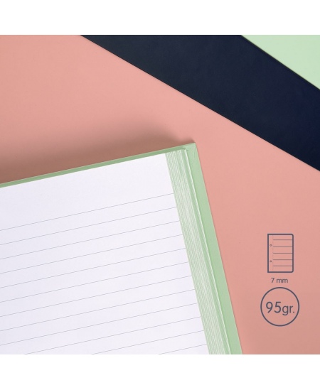 Sąsiuvinis su spirale ir kietu viršeliu MILAN 430, A5, 80 lapų, linijomis, mėlynos spalvos