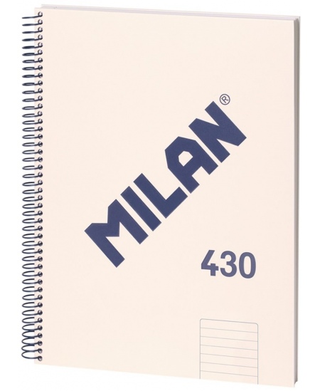 Sąsiuvinis su spirale ir kietu viršeliu MILAN 430, A4, 80 lapų, linijomis, smėlio spalvos