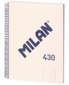 Sąsiuvinis kietu viršeliu MILAN, A4, 80 lapų, linijomis