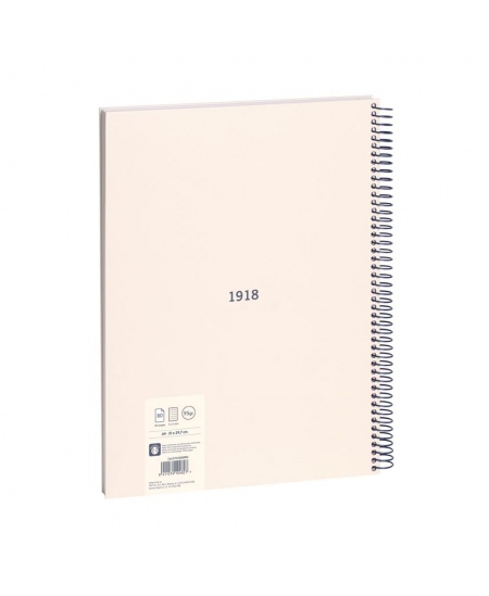 Sąsiuvinis su spirale ir kietu viršeliu MILAN 430, A4, 80 lapų, langeliais, smėlio spalvos