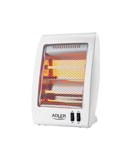 Adler Heater AD 7709 Halogen Heater, 800 W, Number of power levels 2, White