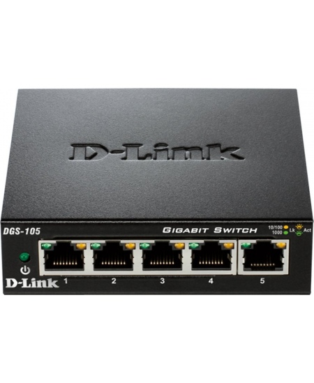 D-Link Ethernet Switch DGS-105/E Unmanaged, Desktop, 1 Gbps (RJ-45) ports quantity 5