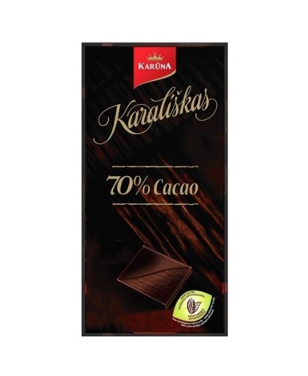 Šokoladas Karūna 70% Cacao, 100g, juodasis