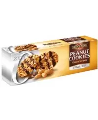 Riešutų skonio sausainiai su šokolado glazūra, be cukraus, 125 g