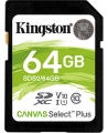 Kingston | Canvas Select Plus | UHS-I | 64 GB | SDXC | Flash memory class 10