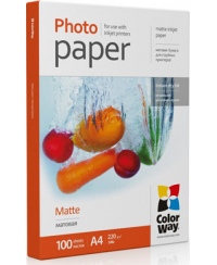 ColorWay Photo Paper PM220100A4  Matte, White, A4, 220 g/m²