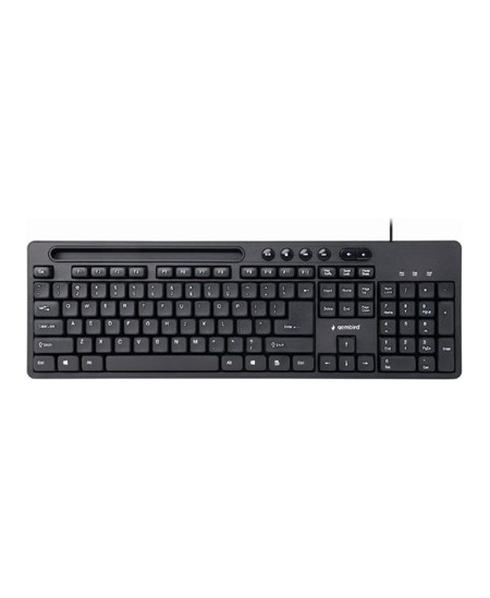 Gembird | Multimedia keyboard with phone stand | KB-UM-108 | Multimedia | Wired | US | Black