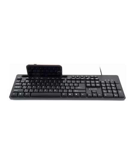 Gembird | Multimedia keyboard with phone stand | KB-UM-108 | Multimedia | Wired | US | Black