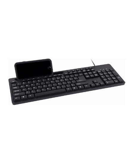 Gembird | Multimedia keyboard with phone stand | KB-UM-108 | Multimedia | Wired | US | Black