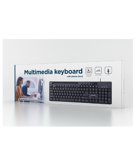 Gembird | Multimedia keyboard with phone stand | KB-UM-108 | Multimedia | Wired | US | Black