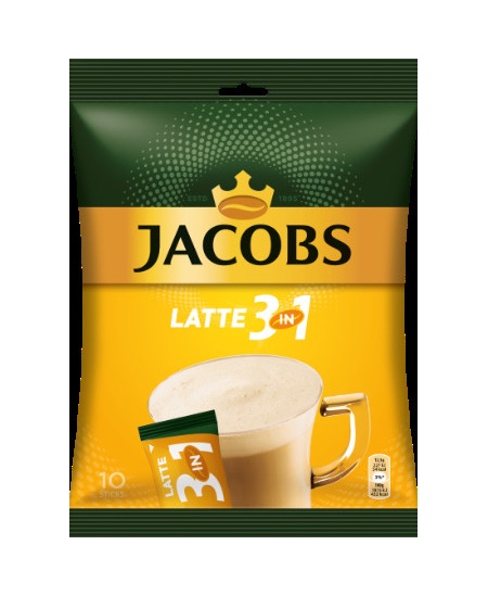 Kavos gėrimas JACOBS Latte, maišeliuose, 10 x 12,5 g