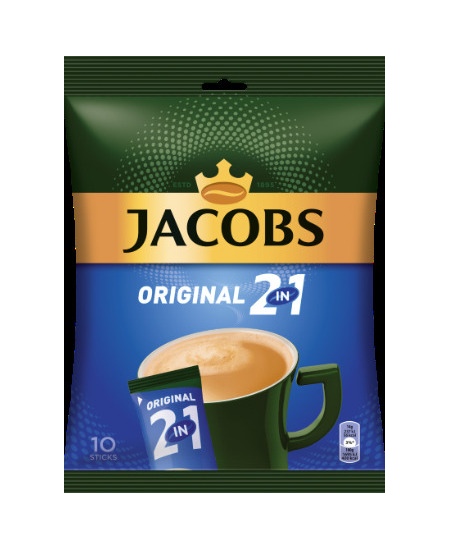 Kavos gėrimas JACOBS Original 2in1, maišeliuose, 10 x 14 g