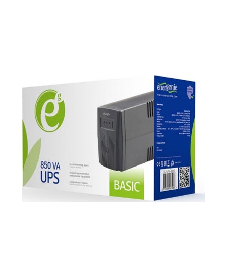 EnerGenie EG-UPS-B850 "Basic 850" UPS, Shuko output sockets 850 VA, 510 W, 220V±25% V, AC 220V±10% V