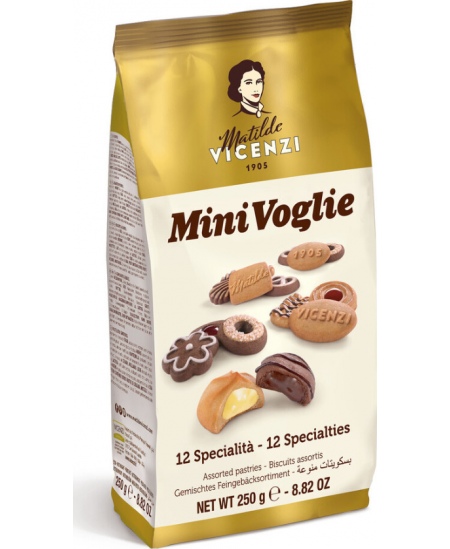 Sausainiai VICENZI Mini Voglie, asorti, 250 g