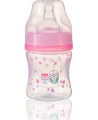 BabyOno dieglių nesukeliantis plataus kaklelio buteliukas 120 ml nuo 0 mėn rožinis 402/02