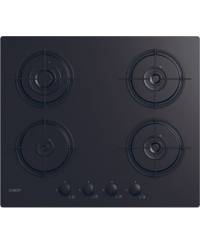 Candy Hob | CVW6BB | Gas on glass | Number of burners/cooking zones 4 | Knobs | Black