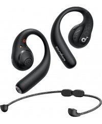 Anker Soundcore | Open-Ear Sport Headphones | AeroFit Pro | Bluetooth | Open-Ear | Microphone | Wireless | Midnight Black